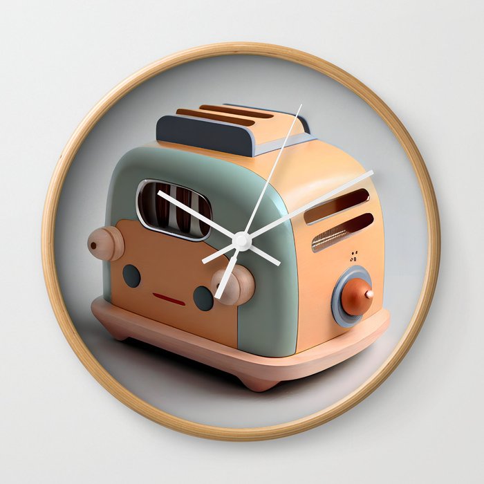 Wooden Toaster - AI-generated wooden toy Wall Clock