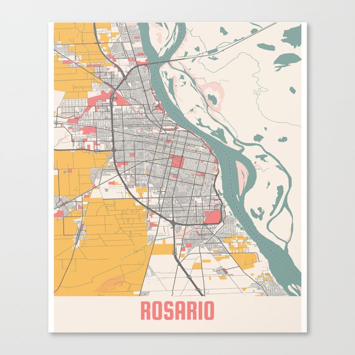 Rome city map Canvas Print