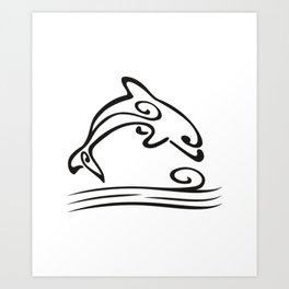 Happy Dolphin Art Print