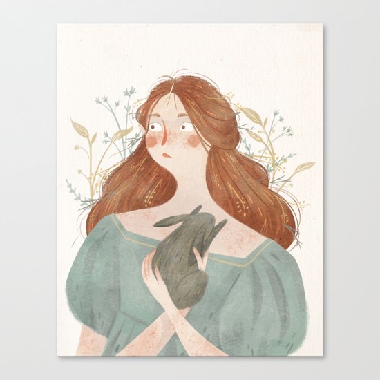 Rabbit heart Canvas Print