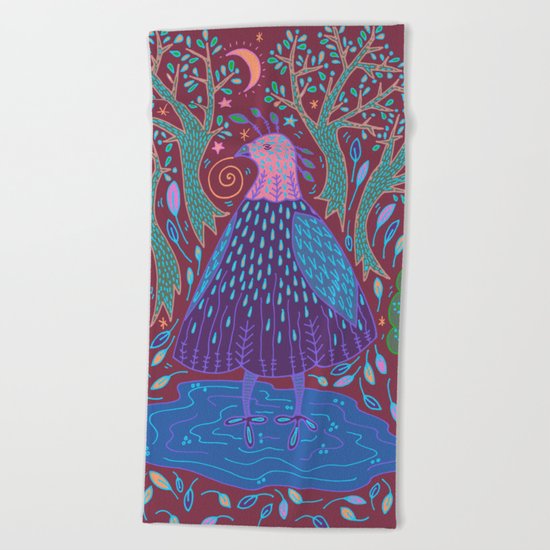 Bird Bath Beach Towel