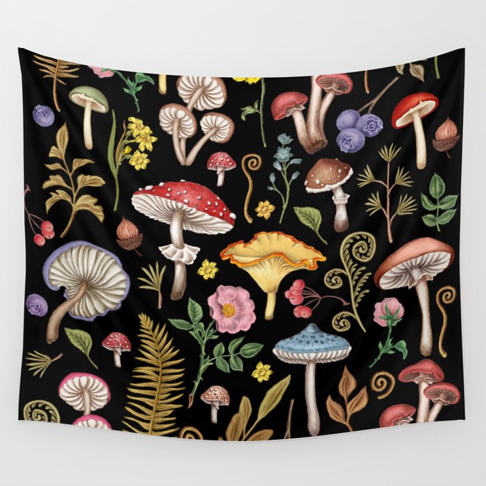 Botanical Mushroom #10 Wall Tapestry