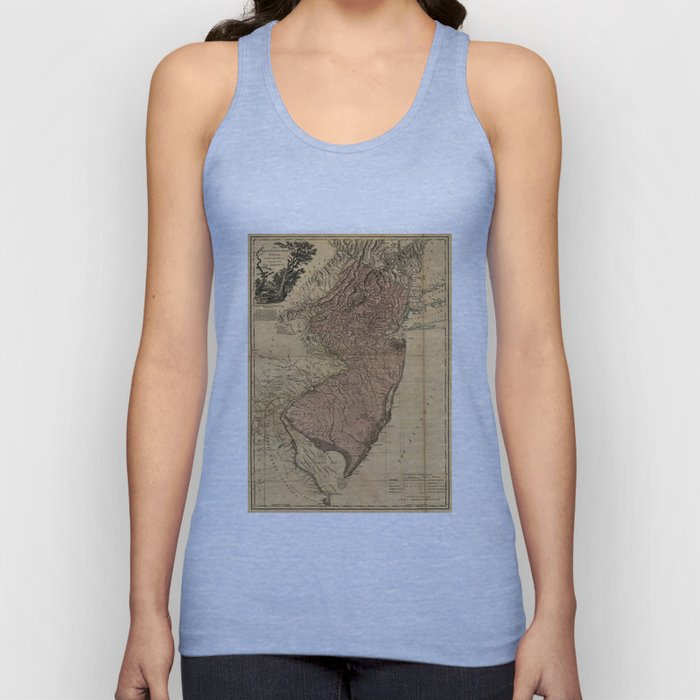 Vintage Map of New Jersey (1777) Tank Top