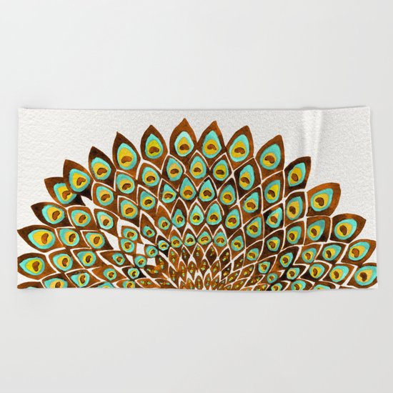 Peacock Mandala – 70s Palette Beach Towel