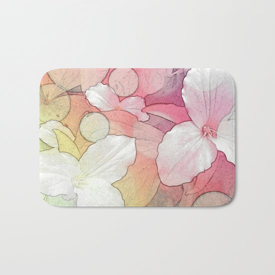 Trillium flowers Bath Mat