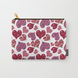 Seamless pattern with hearts with floral ornament Carry-All Pouch