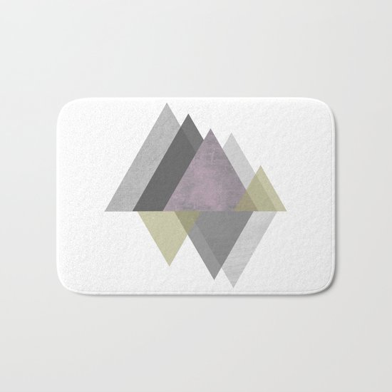 To the Mountains I Must Go, Abstract Geometric Art Bath Mat