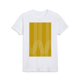 Curves and Line in Golden Mustard Yellow Kids T Shirt