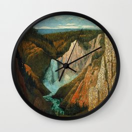 Lower Falls, Grand Canyon of the Yellowstone African American Masterpiece by Grafton Tyler Brown Wall Clock
