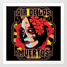 Mexican Lottery Muertos Day Of Dead La Catrina Art Print