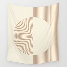 Geometric lines in Shades of Coffee and Latte 3 Wall Tapestry