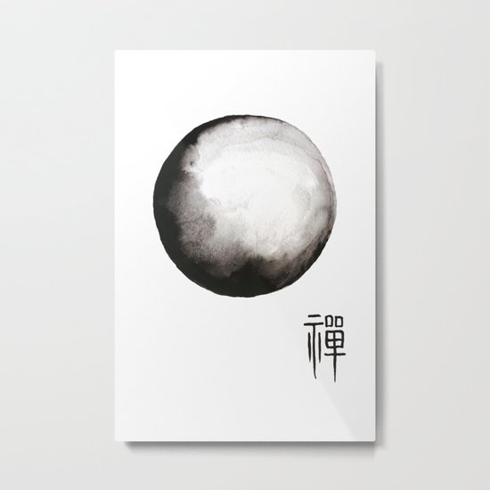 Zen painting and Chinese calligraphy of "Zen" Metal Print