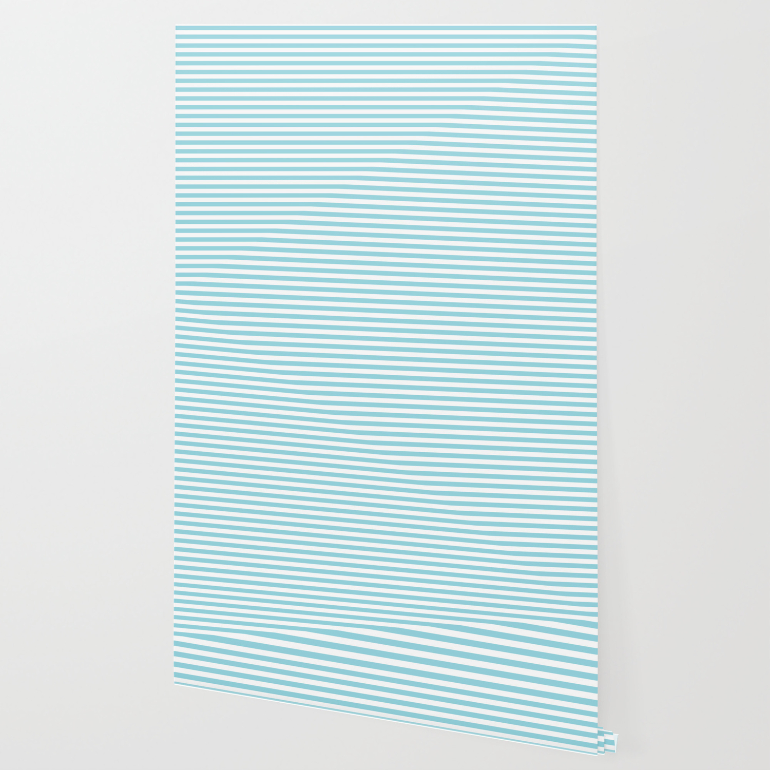 Pale Sky Blue White Horizontal Stripe Wallpaper By Podartist