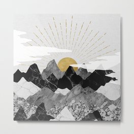 Sunrise Metal Print | Travel, Sun Rise, Clouds, Mountain Peaks, Scenic, Surreal, Mountains, Landscape, Sunshine, Collage 