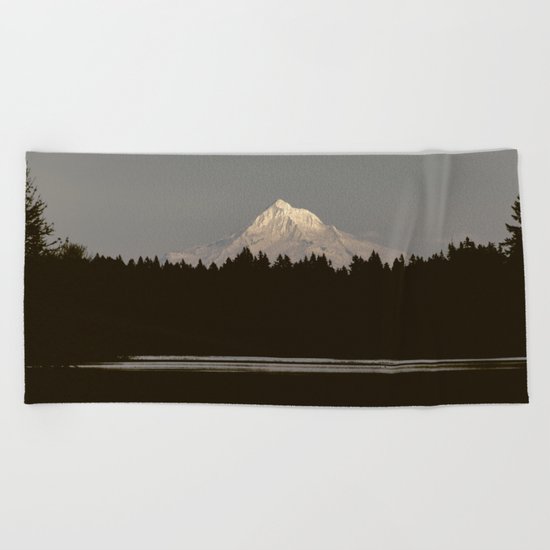Mount Hood Reflection Beach Towel
