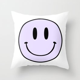 Purple Smiley Face Throw Pillow