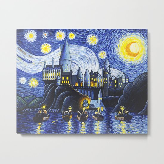 Starry Night At Hogwarts Metal Print