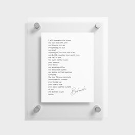 Raw with love - Charles Bukowski Poem - Literature - Typewriter Print Floating Acrylic Print