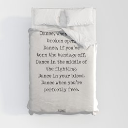 Rumi Quote 03 - Dance when you're perfectly free - Typewriter Print Duvet Cover