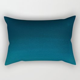 Navy blue teal hand painted watercolor paint ombre Rectangular Pillow