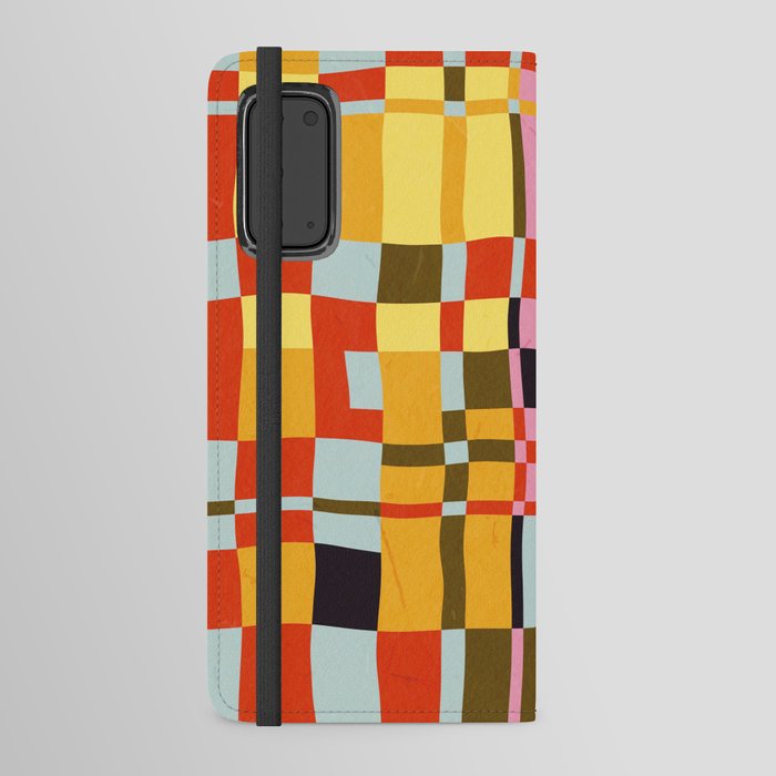 Retro 90s Bauhaus plaid abstract  Android Wallet Case