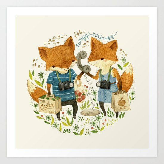Fox Friends Art Print