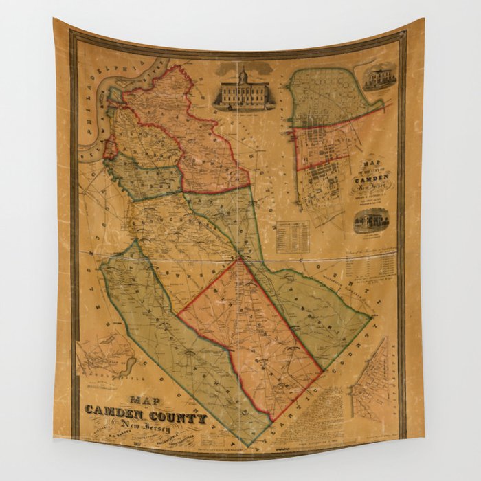 Map Of Camden 1857 Wall Tapestry by Vintage Maps & Prints  Society6