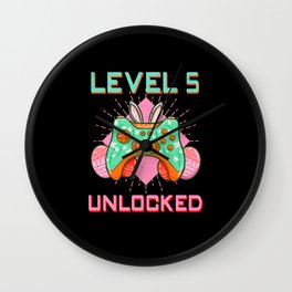 5 Year Old Level Unlock Gamer Game Easter Sunday Wall Clock