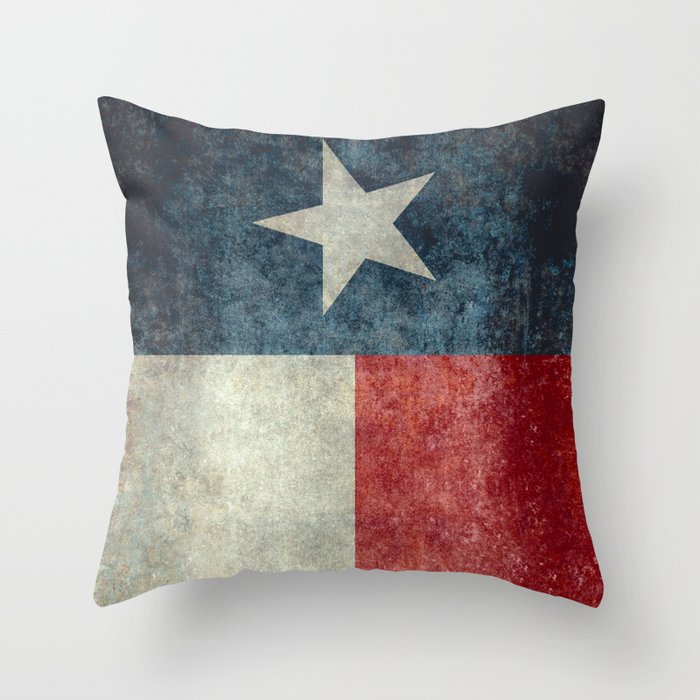 Texas state flag, Vertical retro vintage Throw Pillow