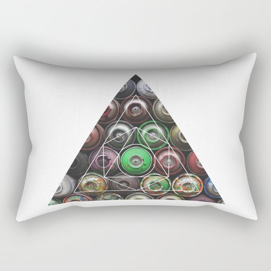 Graffiti Spray Cans - Geometric Photography Rectangular Pillow