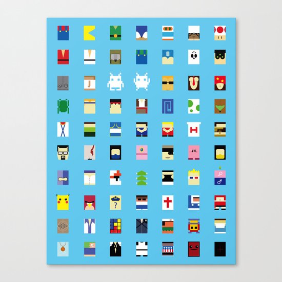 Minimalism beloved Videogame Characters Canvas Print