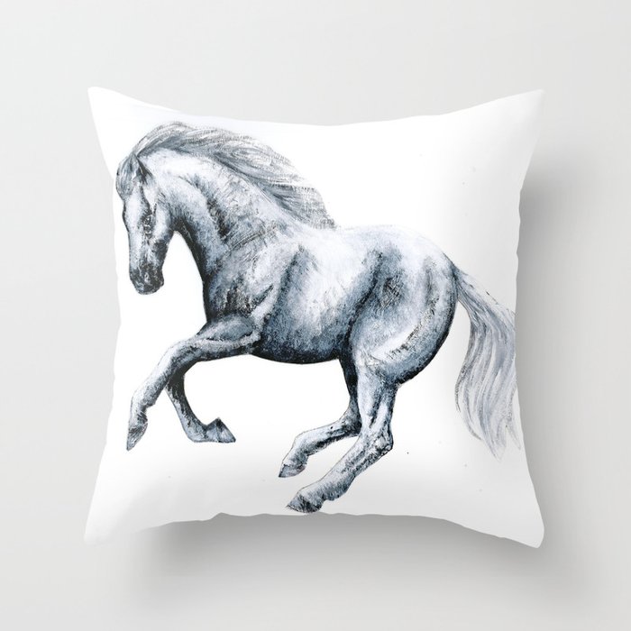 Ghost horse Throw Pillow