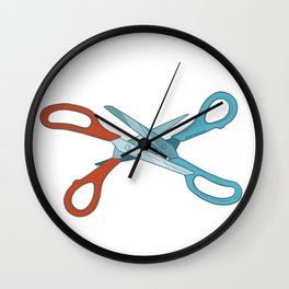 Scissoring by bluethebone Wall Clock