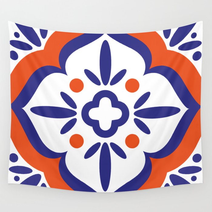 Blossoming Tile Wall Tapestry