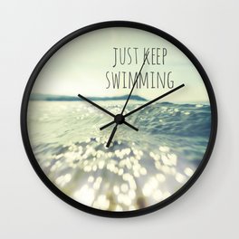 Just Keep Swimming... Wall Clock | Nature, Digital, Curated 
