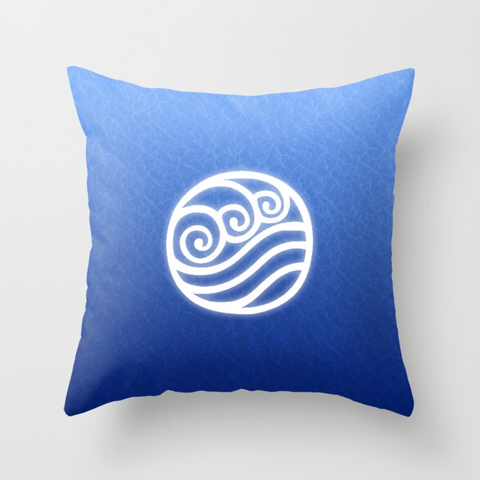 Avatar Water Bending Element Symbol Throw Pillow