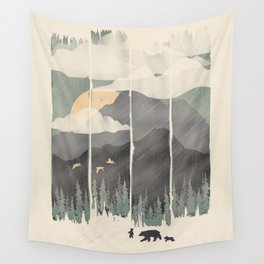 Spring Mountain Weather Wall Tapestry | Sunset, Wildlife, Ndtank, Rain, Nature, Painting, Wild, Digital, Wilderness, Landscape 