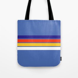 Classic Retro Stripes on Vintage Blue - Hundare Tote Bag