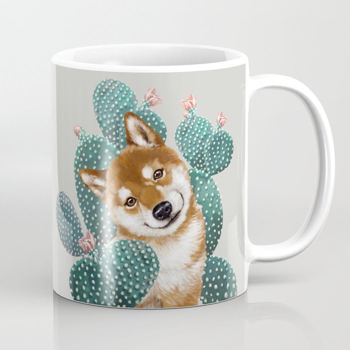 Shiba Inu and Cactus Coffee Mug