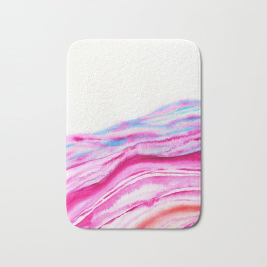 AGATE Inspired Watercolor Abstract 08 Bath Mat