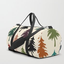Colorful retro pine forest 10 Duffle Bag