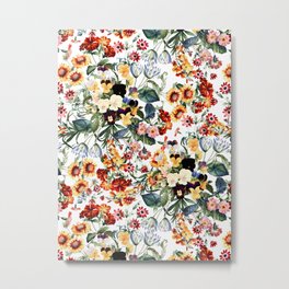 Summer Garden V Metal Print | Curated, Ocean, Spring, Retro, Leaf, Vintage, Beach, White, Nature, Pattern 