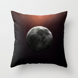 Moon Earth satellite. Poster background illustration. Throw Pillow