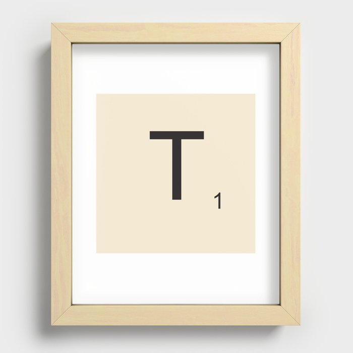 Scrabble Lettre T Letter Recessed Framed Print