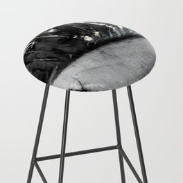 Pale Moon Forest Landscape Scenery in expressionistic in monochromatic black and white tones Bar Stool