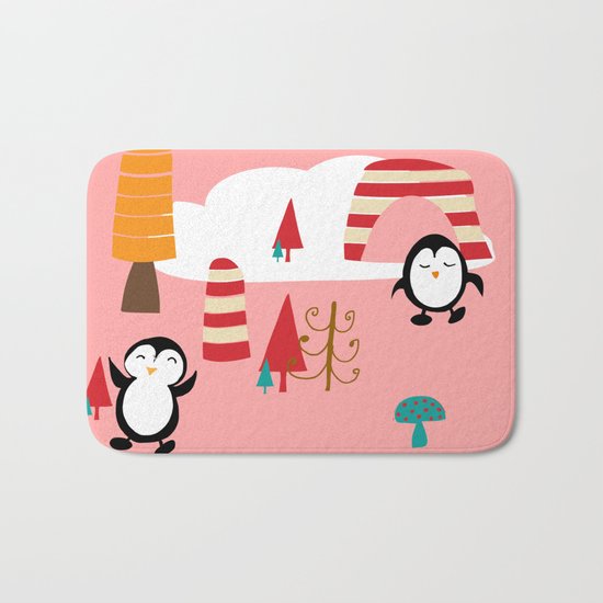 Oriana Penguin pink Bath Mat