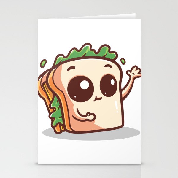 Cute Sandwich Illustration Stationery Cards