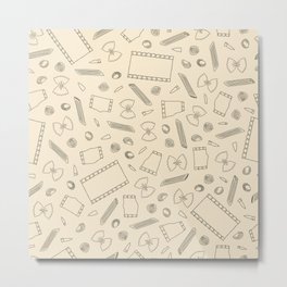 Macaroni Art Outlines on a Cream Background Metal Print