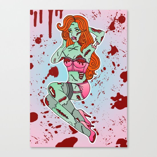 Zombie Pinup Canvas Print