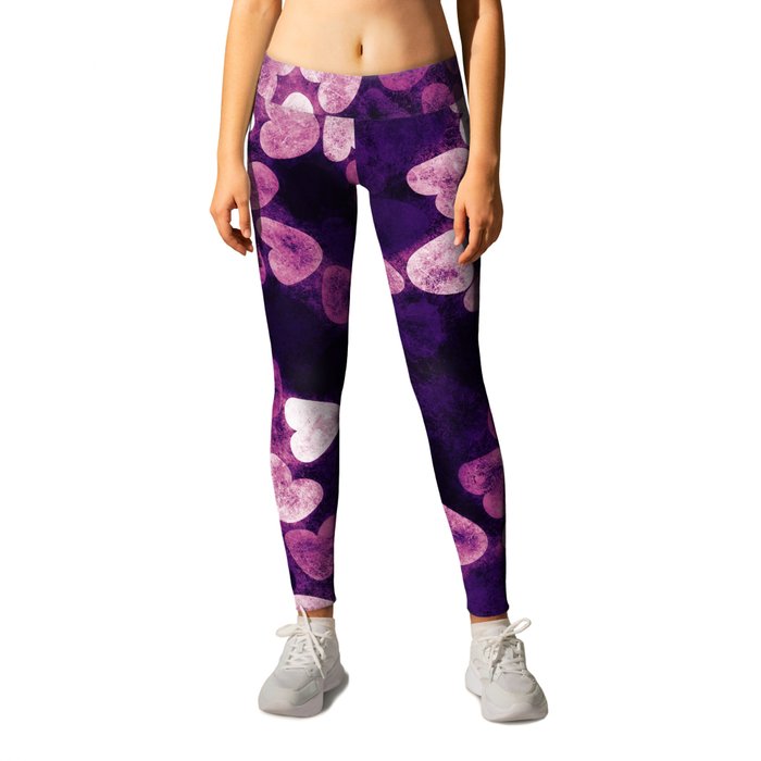 Abstract Lovely Hearts Leggings